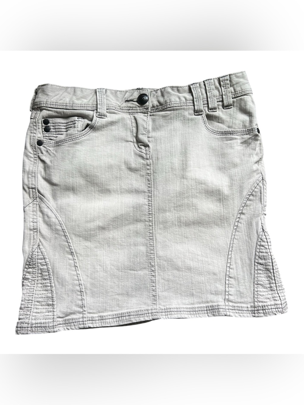 Denim 07 Hamburg Stretchy Gray Mini Denim Skirt size Medium